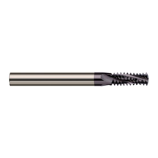 Harvey Tool 70066-C3 | 3/8-24 Thread x 0.2850" Cutting Diameter 4FL AlTiN Coated Carbide Helical Flute Thread Mill
