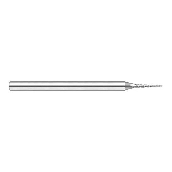 Harvey Tool 21545 | 0.5 Degree Taper Angle per Side 0.0450" Tip Diameter x 0.4500" LOC 3FL Ball End Uncoated Carbide Tapered End Mill
