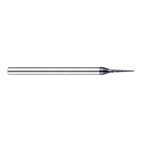 Harvey Tool 21630-C6 | 1 Degree Taper Angle per Side 0.0300" Tip Diameter x 0.3000" LOC 3FL Ball End AlTiN Nano Coated Carbide Tapered End Mill