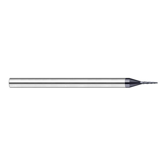 Harvey Tool 881084-C6 | 10 Degree Taper Angle per Side 1/4" Tip Diameter x 1.1770" LOC 3FL Ball End AlTiN Nano Coated Carbide Tapered End Mill