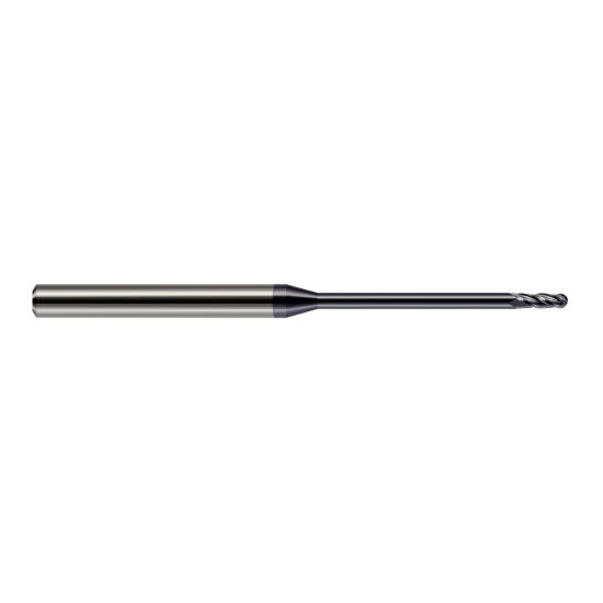 Harvey Tool 861215-C3 | 1/64" Diameter x 0.0450" LOC x 1/8" Shank x 1-1/2" OAL AlTiN Coated Carbide Miniature Ball Deburring End Mill