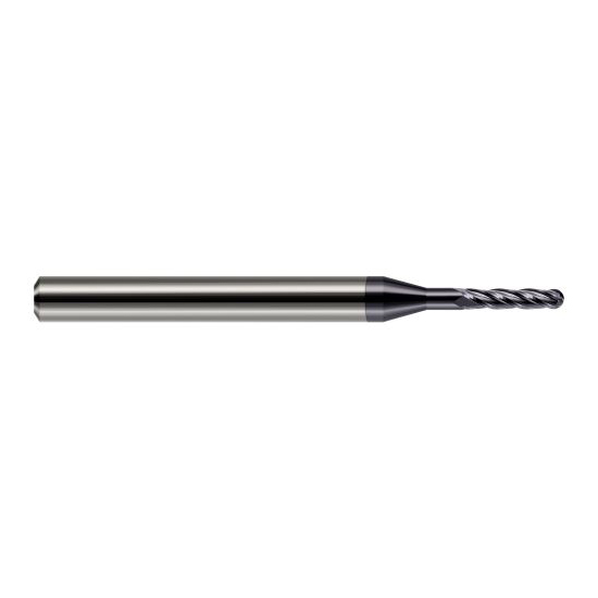 Harvey Tool 76878-C3 | 5/64" Diameter x 0.2340" LOC x 1/8" Shank x 1-1/2" OAL AlTiN Coated Carbide Miniature Ball Deburring End Mill