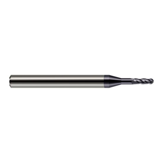 Harvey Tool 982902-C3 | 7/64" Diameter x 0.3270" LOC x 1/8" Shank x 1-1/2" OAL AlTiN Coated Carbide Miniature Ball Deburring End Mill