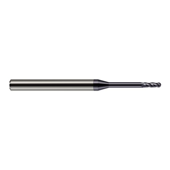 Harvey Tool 76845-C3 | 0.0450" Diameter x 0.1350" LOC x 1/8" Shank x 1-1/2" OAL AlTiN Coated Carbide Miniature Ball Deburring End Mill