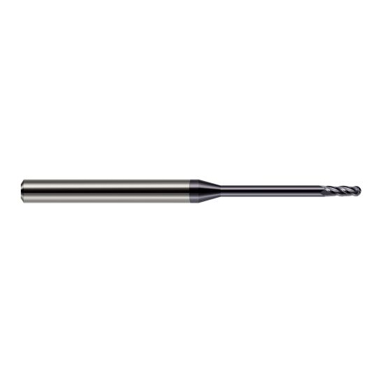 Harvey Tool 991162-C3 | 1/16" Diameter x 0.1860" LOC x 1/8" Shank x 2" OAL AlTiN Coated Carbide Miniature Ball Deburring End Mill