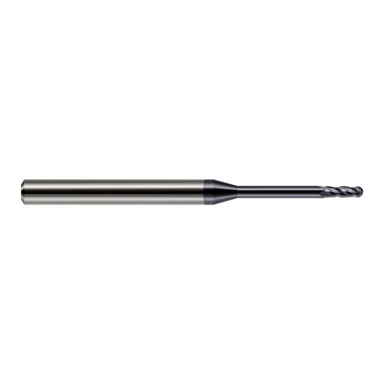 Harvey Tool 851078-C3 | 5/64" Diameter x 0.2340" LOC x 1/8" Shank x 2" OAL AlTiN Coated Carbide Miniature Ball Deburring End Mill