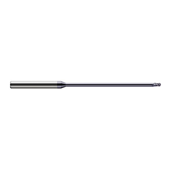 Harvey Tool 40115-C3 | 1/64" Diameter x 0.0220" LOC x 1/8" Shank x 2-1/2" OAL AlTiN Coated Carbide Miniature Ball Deburring End Mill