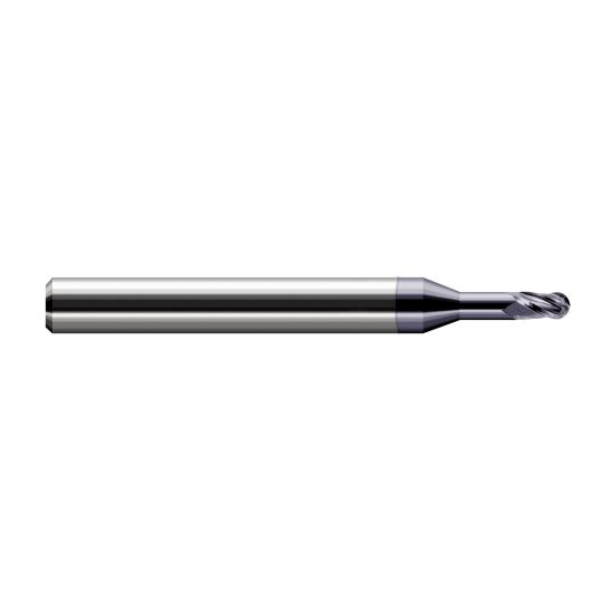 Harvey Tool 844493-C3 | 3/32" Diameter x 0.1400" LOC x 1/8" Shank x 2-1/2" OAL AlTiN Coated Carbide Miniature Ball Deburring End Mill