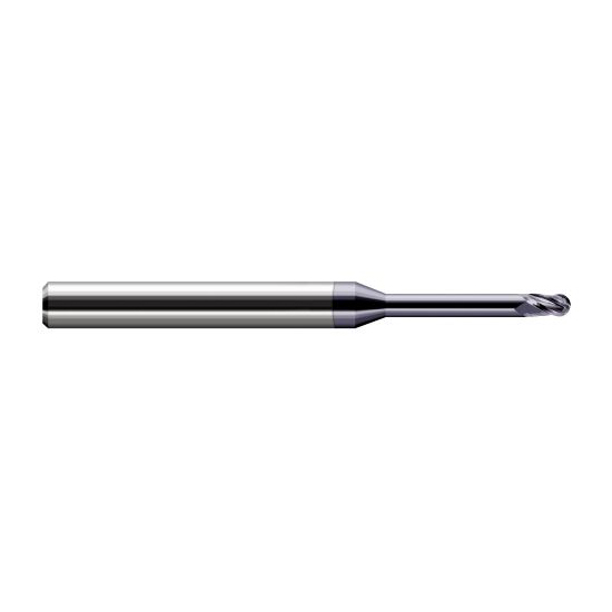 Harvey Tool 34212-C3 | 0.0120" Diameter x 0.0180" LOC x 1/8" Shank x 2-1/2" OAL AlTiN Coated Carbide Miniature Ball Deburring End Mill