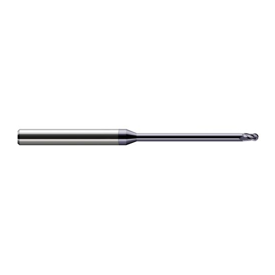 Harvey Tool 49245-C3 | 0.0450" Diameter x 0.0670" LOC x 1/8" Shank x 2-1/2" OAL AlTiN Coated Carbide Miniature Ball Deburring End Mill