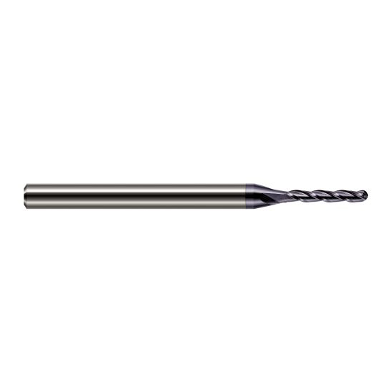 Harvey Tool 12612-C3 | 3/16" Diameter x 1.1250" LOC x 3/16" Shank x 3" OAL AlTiN Coated Carbide Miniature Ball Deburring End Mill