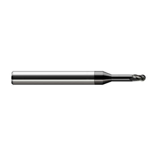 Harvey Tool 33462-C4 | 1/16" Diameter x 0.0930" LOC x 1/8" Shank x 2-1/2" OAL Amorphous Diamond Coated Carbide Miniature Ball Deburring End Mill