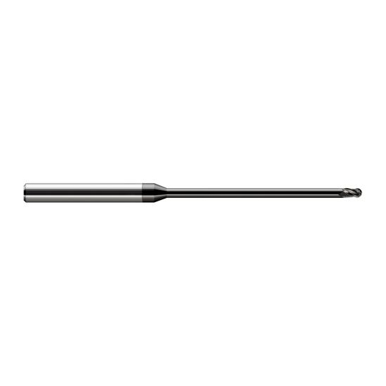 Harvey Tool 59447-C4 | 3/64" Diameter x 0.0700" LOC x 1/8" Shank x 2-1/2" OAL Amorphous Diamond Coated Carbide Miniature Ball Deburring End Mill