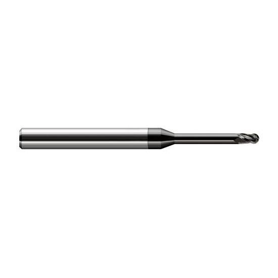 Harvey Tool 34255-C4 | 0.0550" Diameter x 0.0820" LOC x 1/8" Shank x 2-1/2" OAL Amorphous Diamond Coated Carbide Miniature Ball Deburring End Mill