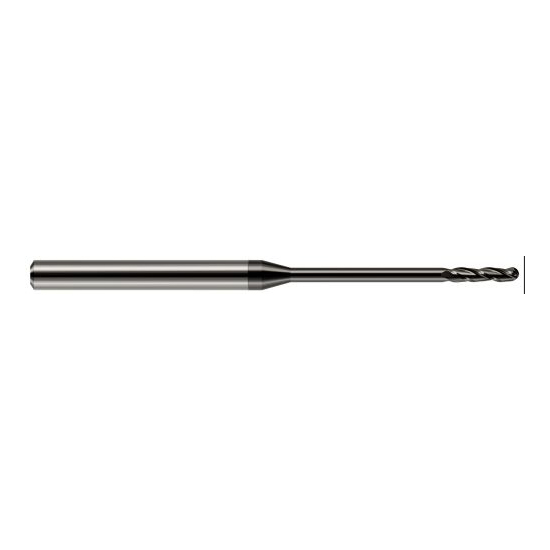 Harvey Tool 10280 | 0.0800" Diameter x 0.7500" LOC x 1/8" Shank x 2-1/2" OAL Amorphous Diamond Coated Carbide Miniature Ball Deburring End Mill
