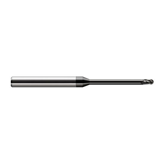 Harvey Tool 35712-C4 | 3/16" Diameter x 0.2810" LOC x 3/16" Shank x 4" OAL Amorphous Diamond Coated Carbide Miniature Ball Deburring End Mill