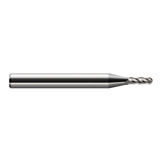 Harvey Tool 74037 | 0.0370" Diameter x 0.1110" LOC x 1/8" Shank x 1-1/2" OAL Uncoated Carbide Miniature Ball Deburring End Mill