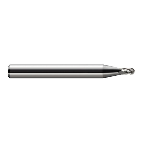 Harvey Tool 24545 | 0.0450" Diameter x 0.0670" LOC x 1/8" Shank x 1-1/2" OAL Uncoated Carbide Miniature Ball Deburring End Mill