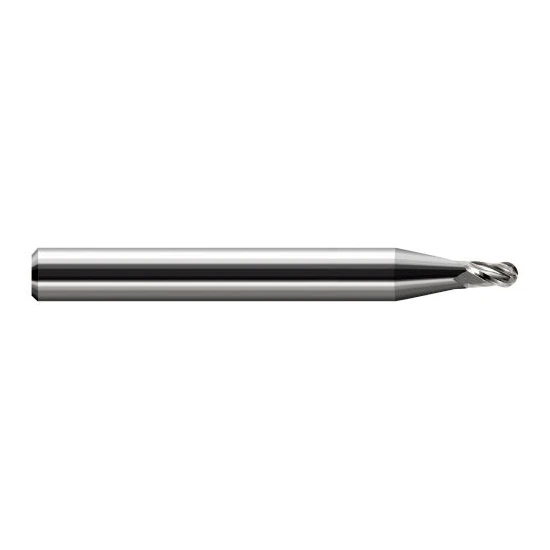 Harvey Tool 823490 | 0.0900" Diameter x 0.1350" LOC x 1/8" Shank x 1-1/2" OAL Uncoated Carbide Miniature Ball Deburring End Mill