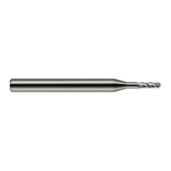 Harvey Tool 948712 | 3/16" Diameter x 0.5700" LOC x 3/16" Shank x 2" OAL Uncoated Carbide Miniature Ball Deburring End Mill