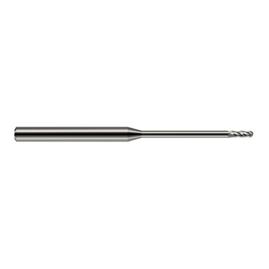 Harvey Tool 861247 | 3/64" Diameter x 0.1410" LOC x 1/8" Shank x 2" OAL Uncoated Carbide Miniature Ball Deburring End Mill