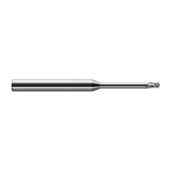Harvey Tool 966062 | 1/16" Diameter x 0.0930" LOC x 1/8" Shank x 2-1/2" OAL Uncoated Carbide Miniature Ball Deburring End Mill