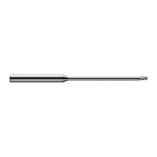 Harvey Tool 59431 | 1/32" Diameter x 0.0460" LOC x 1/8" Shank x 2-1/2" OAL Uncoated Carbide Miniature Ball Deburring End Mill