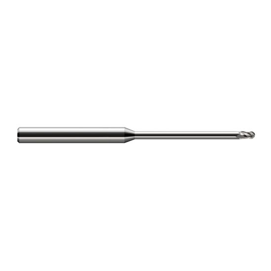 Harvey Tool 49278 | 5/64" Diameter x 0.1170" LOC x 1/8" Shank x 2-1/2" OAL Uncoated Carbide Miniature Ball Deburring End Mill