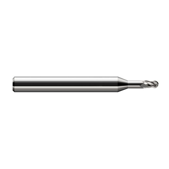 Harvey Tool 844420 | 0.0200" Diameter x 0.0300" LOC x 1/8" Shank x 2-1/2" OAL Uncoated Carbide Miniature Ball Deburring End Mill
