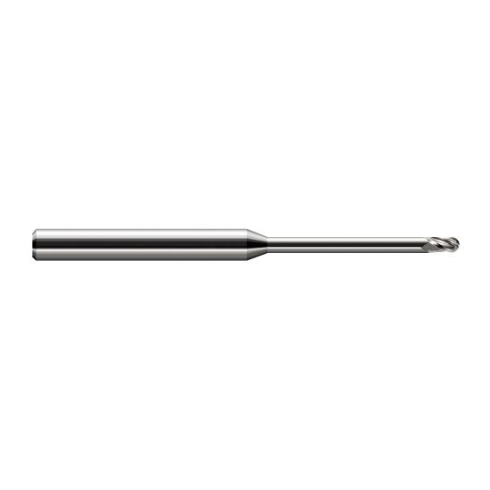 Harvey Tool 35630 | 0.0300" Diameter x 0.0450" LOC x 1/8" Shank x 2-1/2" OAL Uncoated Carbide Miniature Ball Deburring End Mill