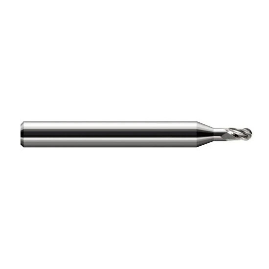 Harvey Tool 47955 | 0.0550" Diameter x 0.0820" LOC x 1/8" Shank x 2-1/2" OAL Uncoated Carbide Miniature Ball Deburring End Mill