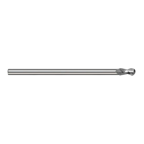 Harvey Tool 24716 | 1/4" Diameter x 0.3750" LOC x 3/16" Shank x 3" OAL Uncoated Carbide Miniature Ball Deburring End Mill