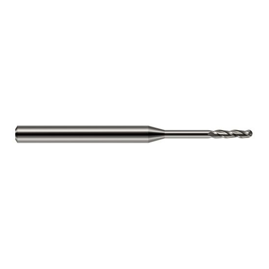 Harvey Tool 14812 | 3/16" Diameter x 1.1250" LOC x 3/16" Shank x 3" OAL Uncoated Carbide Miniature Ball Deburring End Mill