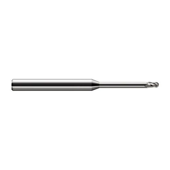 Harvey Tool 966109 | 9/64" Diameter x 0.2200" LOC x 3/16" Shank x 3" OAL Uncoated Carbide Miniature Ball Deburring End Mill