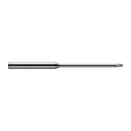 Harvey Tool 970808 | 1/8" Diameter x 0.1870" LOC x 1/8" Shank x 4" OAL Uncoated Carbide Miniature Ball Deburring End Mill