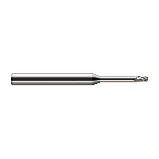 Harvey Tool 34324 | 3/8" Diameter x 0.5700" LOC x 3/8" Shank x 6" OAL Uncoated Carbide Miniature Ball Deburring End Mill