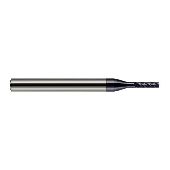 Harvey Tool 876108-C3 | 1/8" Diameter x 1/8" Shank x 3/8" LOC x 1-1/2" OAL 0.0100" Radius AlTiN Coated Carbide Corner Radius End Mill