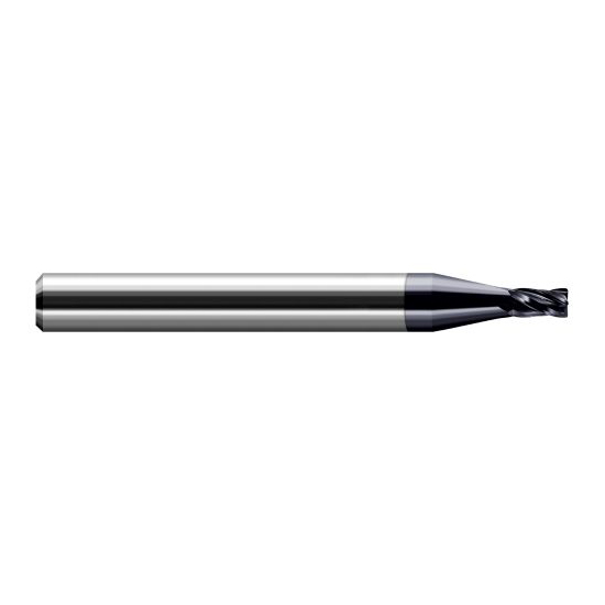 Harvey Tool 994530-C3 | 0.030" Diameter x 1/8" Shank x 0.045" LOC x 1.500" OAL 4 Flute AlTiN Coated Carbide Corner Radius End Mill
