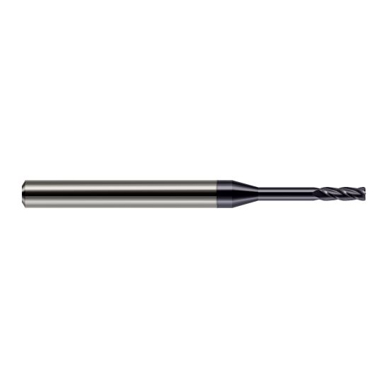 Harvey Tool 876908-C3 | 1/8" Diameter x 1/8" Shank x 3/8" LOC x 2" OAL 0.0050" Radius AlTiN Coated Carbide Corner Radius End Mill