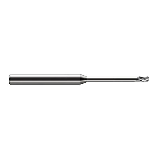 Harvey Tool 917820 | 0.0200" Diameter x 1/8" Shank x LOC x 2-1/2" OAL 0.0050" Radius Uncoated Carbide Corner Radius End Mill