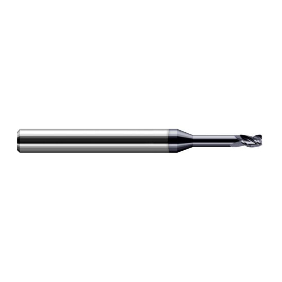 Harvey Tool 41580-C3 | 0.080" Diameter x 1/8" Shank x 0.120" LOC x 2.500" OAL 3 Flute AlTiN Coated Carbide Corner Radius End Mill