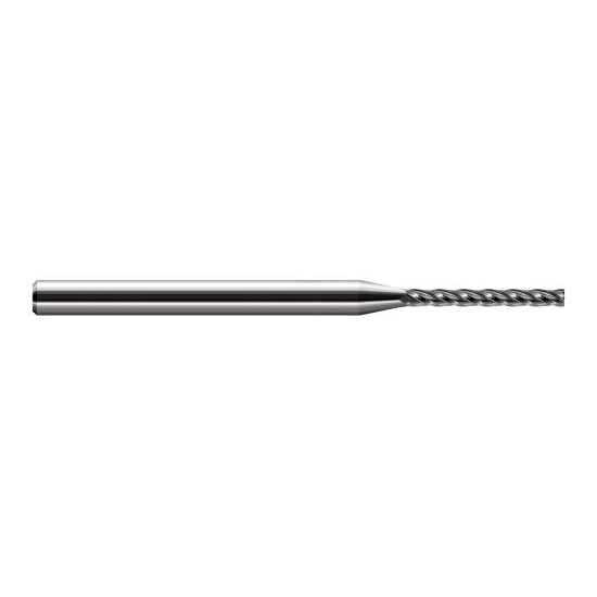 Harvey Tool 888293 | 3/32" Diameter x 1/8" Shank x 3/4" LOC x 2-1/2" OAL 0.0150" Radius Uncoated Carbide Corner Radius End Mill