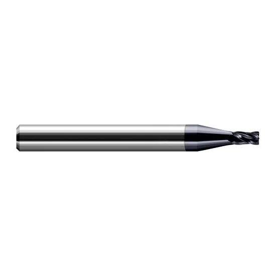 Harvey Tool 857130-C3 | 9/64" Diameter x 3/16" Shank x LOC x 2" OAL 0.0300" Radius AlTiN Coated Carbide Corner Radius End Mill