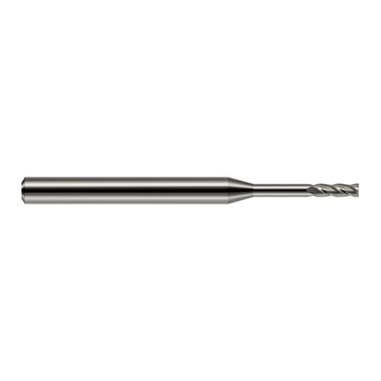 Harvey Tool 76425 | 0.025" Diameter x 1/8" Shank x 0.075" LOC x 1.500" OAL 4 Flute Uncoated Carbide Square End Mill