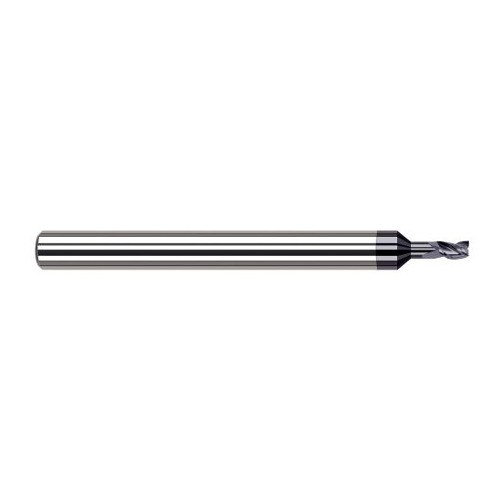 Harvey Tool 47810-C3 | 0.0100" Diameter x 1/8" Shank x 1/64" LOC x 2-1/2" OAL 3FL AlTiN Coated Carbide Square End Mill