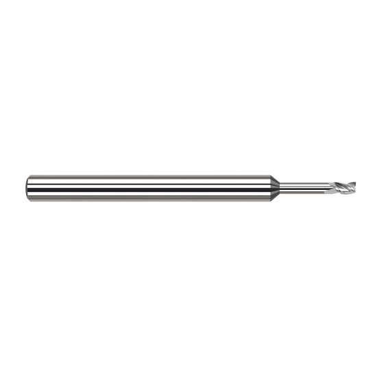 Harvey Tool 937015 | 1/64" Diameter x 1/8" Shank x  LOC x 2-1/2" OAL 3FL Uncoated Carbide Square End Mill
