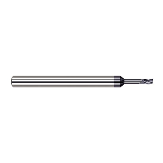 Harvey Tool 33240-C3 | 0.040" Diameter x 1/8" Shank x 0.060" LOC x 2.500" OAL 3 Flute AlTiN Coated Carbide Square End Mill