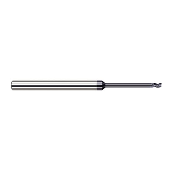 Harvey Tool 35420-C3 | 0.50mm Diameter x 1/8" Shank x 0.030" LOC x 2-1/2" OAL 3 Flute AlTiN Coated Carbide Square End Mill