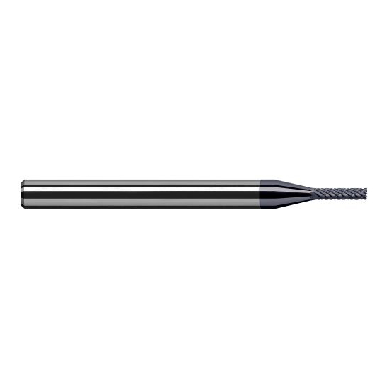 Harvey Tool 60793-C3 | 3/32" Diameter x 1/8" Shank x 0.279" LOC x 2-1/2" OAL 12 RH Teeth 6 LH Teeth AlTiN Coated Carbide Square End Mill