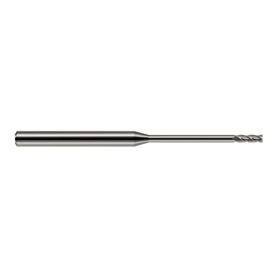 Harvey Tool 838708 | 1/8" Diameter x 1/8" Shank x 3/8" LOC x 3" OAL 4FL Uncoated Carbide Square End Mill